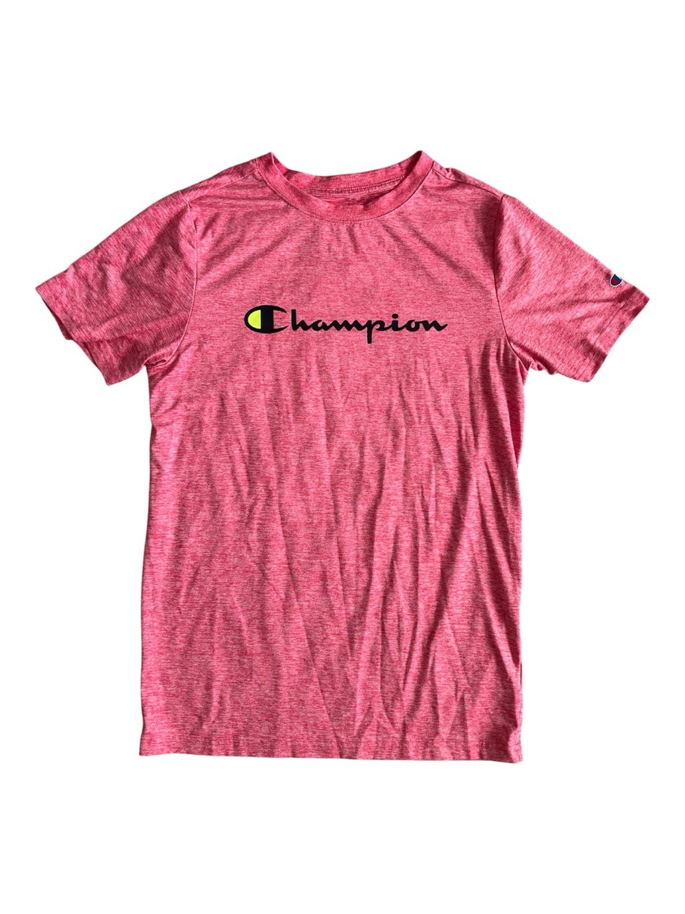 Champion Heather Red Logo Short Sleeve Tee Size 14/16